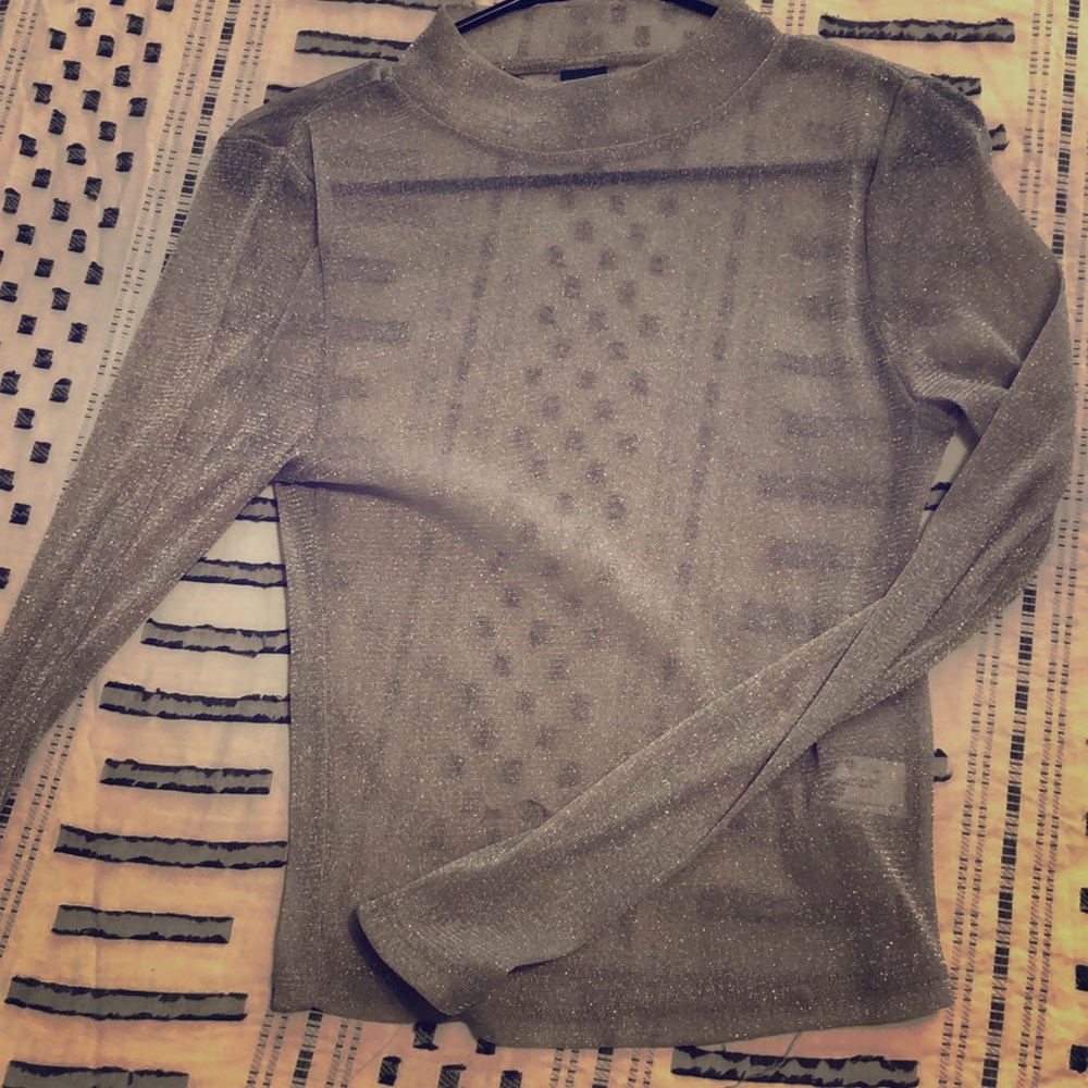 Sheer long sleeve crop top